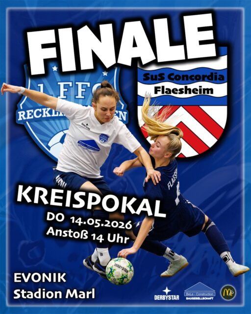 🏆 𝙁𝙞𝙣𝙖𝙡𝙚 𝙆𝙧𝙚𝙞𝙨𝙥𝙤𝙠𝙖𝙡 #FFCFLA

#Showdown auf Kreisebene

Unsere Frauen Treffen im Finale des diesjährigen Kreispokals auf das Team vom SuS Concordia Flaesheim @1_frauen_flaesheim 

Im EVONIK Sportpark geht es wieder einmal um den Pokal.
Der souveräne Tabellenführer der Landesliga und kommende Westfalenligist aus Flaesheim fordert die Regionalliga heraus.

„Der Pokal hat seine eigenen Gesetze“ 
… so heißt es …

👉 Liebe FFC-Fans, kommt vorbei und unterstützt unsere Mädels auf dem Weg zum möglichen Pokalsieg 💙🤍 

#nurddrffc
#frauenfussball

@bele_construction_gmbh 
@derbystar
@mcdonaldsde