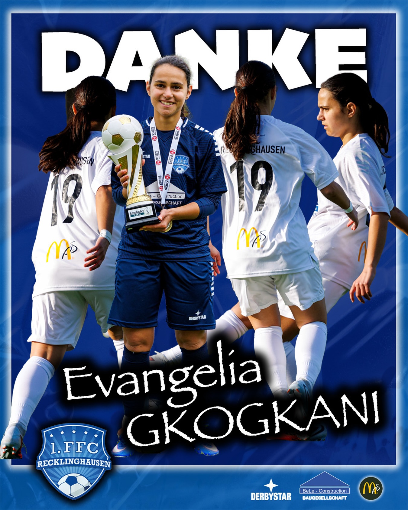 💙 𝘿𝘼𝙉𝙆𝙀 𝙀𝙫𝙖𝙣𝙜𝙚𝙡𝙞𝙖 ⚽️💯

... wir wünschen Dir @gkogkani für deine nächste Station von 🫶 nur das Beste. 

Dein 1. FFC Recklinghausen 💙🤍

📸 @ric.baumert