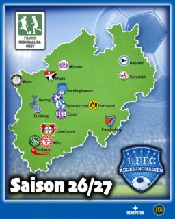 🔜 𝙍𝙚𝙜𝙞𝙤𝙣𝙖𝙡𝙡𝙞𝙜𝙖 𝙏𝙚𝙖𝙢𝙨 𝙎𝙖𝙞𝙨𝙤𝙣 26/27 

💙🤍 Liebe FFC-Fans,
die neue Saison 26/27 wirft ihre Schatten voraus … aufgestockt auf 16 Teams … bietet die #Regionalliga West große Duelle 🔝

Unsere Frauen dürfen sich auf folgende #Teams freuen:

✔️ Borussia Dortmund
✔️ FC Schalke 04
✔️ Bayer 04 Leverkusen
✔️ Arminia Bielefeld
✔️ SGS Essen
✔️ VfR Warbeyen
✔️ MSV Duisburg
✔️ Wacker Mecklenbeck
✔️ SSV Rhade
✔️ Fortuna Köln
✔️ Vorwärts Spoho Köln
✔️ DJK Südwest Köln
✔️ FSV Gütersloh
✔️ Rhenania Bottrop
✔️ SV Freudenberg

#frauenfussball #gemeinsam #recklinghausen