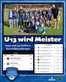 💙🤍 U13 𝙬𝙞𝙧𝙙 𝙈𝙚𝙞𝙨𝙩𝙚𝙧 25/26 ⚽️💯

🥇 Nachdem schon die U15 die Meisterschaft geholt hat, trumpfte auch unsere U13 stark auf und wurde mit 37 Punkten in der abgelaufenen Saison 25/26 Meister🎗️

🎉 Mit einem souveränen 0:3 Sieg bei der SSV Buer durften sich die Mädels die Siegerkrone aufsetzen und eine grandiose Saison abfeiern 💥

👉 Mädels, wir sind mega stolz auf euch ☺️

🥁 auch ihr habt euch mit einer fantastischen Teamleistung belohnt und den Verein bestmöglich vertreten 🫶 

🤜🤛 Danke euch für die ⚽️ Leistung, euren Eltern für tolle Unterstützung 🤝 und dem Trainerteam für diesen maximalen Erfolg 💙🤍

☀️🕶️ genießt die Sommerpause 🍦

@1.ffc.re.u13
@1.ffc_re_jugend 
@bele_construction_gmbh 
@derbystar
@mcdonaldsde