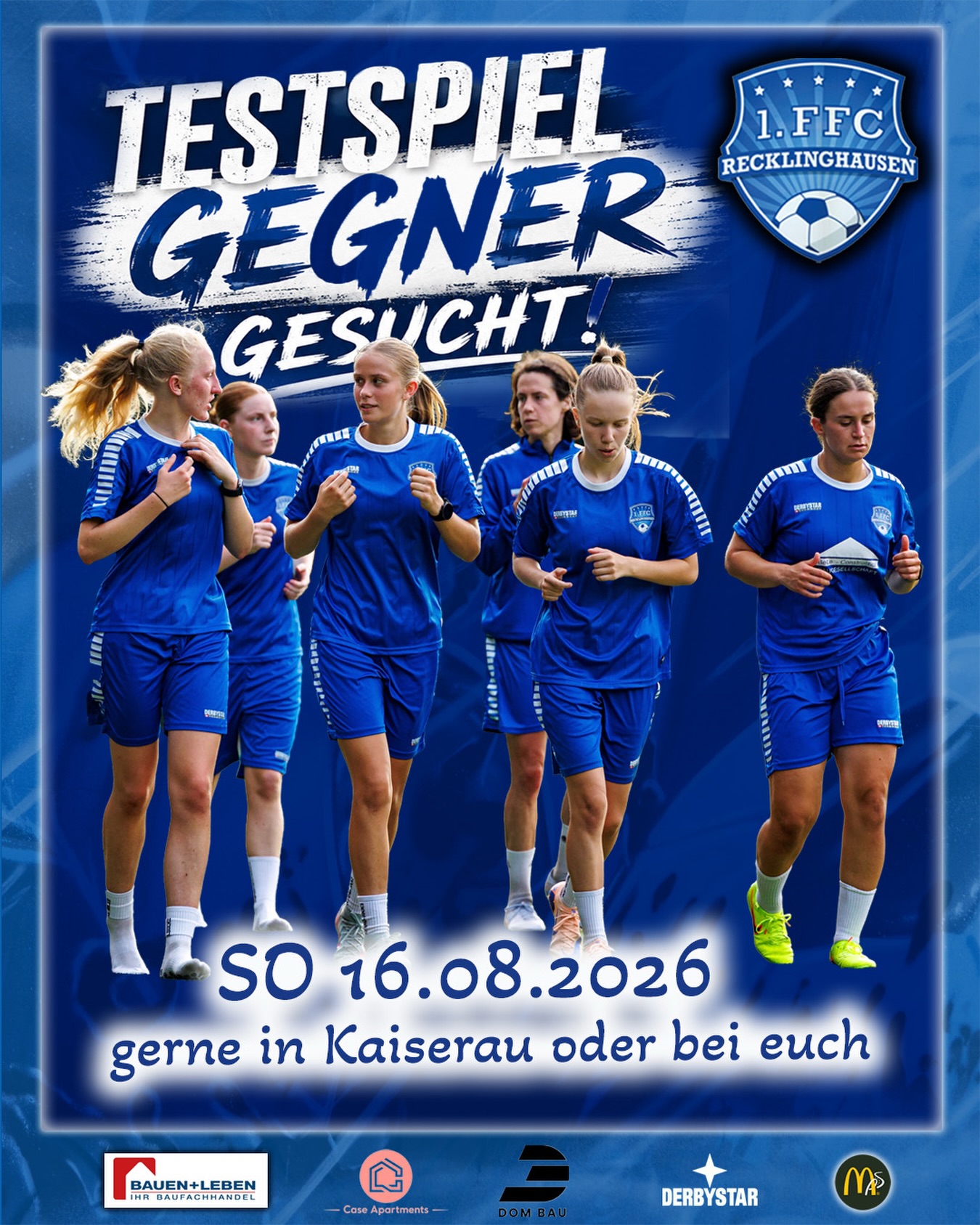 👀 𝙁𝙁𝘾 𝙨𝙪𝙘𝙝𝙩 𝙏𝙚𝙨𝙩𝙨𝙥𝙞𝙚𝙡-𝙂𝙚𝙜𝙣𝙚𝙧 👀

Eigentlich war für den Sonntag, 16.08. die erste Runde im Westfalenpokal gegen die @bvb09frauen angesetzt.

Dieses Spiel wird nun aber erst am Mittwoch, den 09.09.2026 im Stadion Rote Erde stattfinden.

Gerne wollen unsere Frauen den Sonntag (16.08.) nun für ein #Testspiel nutzen.

Spielort könnte die Sportschule Kaiserau in Kamen sein, da der FFC vom 14.-16.08. ein Trainingslager absolviert.

Natürlich kommen unsere Frauen aber auch zu euch. Kurz vor Saisonbeginn würden wir gerne gegen eine Mannschaft aus der Westfalenliga oder höher testen.

—————

Bei Interesse meldet euch 
per PN hier auf Insta, 
wir würden uns freuen.

#frauenfussball #dombaugmbh #caseapartments #bauenundleben 

@caseapartments 
@dombaugmbh 
@bauenundleben 
@mcdonaldsde 
@derbystar